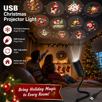 🔥🔥Last Day 49% OFF-Plug-&-Play HD Christmas Projector – 6 or 10 Festive Scenes