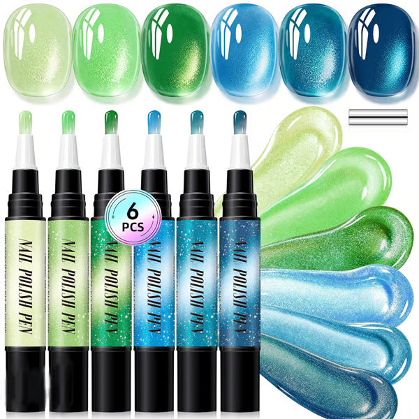 💅💅 6PCS One-Step Gel Nail Art Pen Set – Salon Beauty at Home