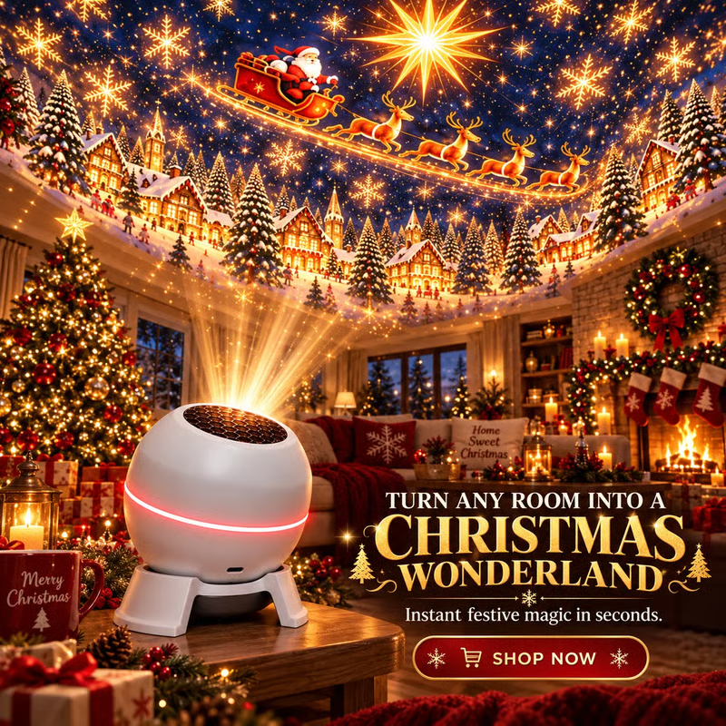 Christmas Projection Night Light, LED Holiday Projector Light Transform Room for Xmas Decoration