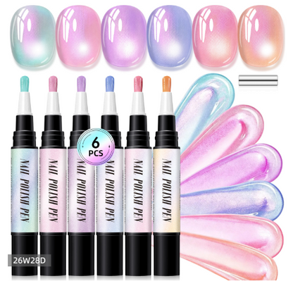 💅💅 6PCS One-Step Gel Nail Art Pen Set – Salon Beauty at Home
