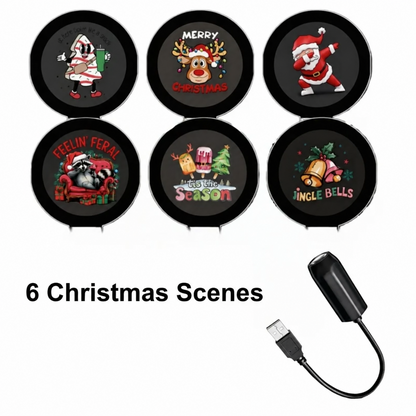 🔥🔥Last Day 49% OFF-Plug-&-Play HD Christmas Projector – 6 or 10 Festive Scenes