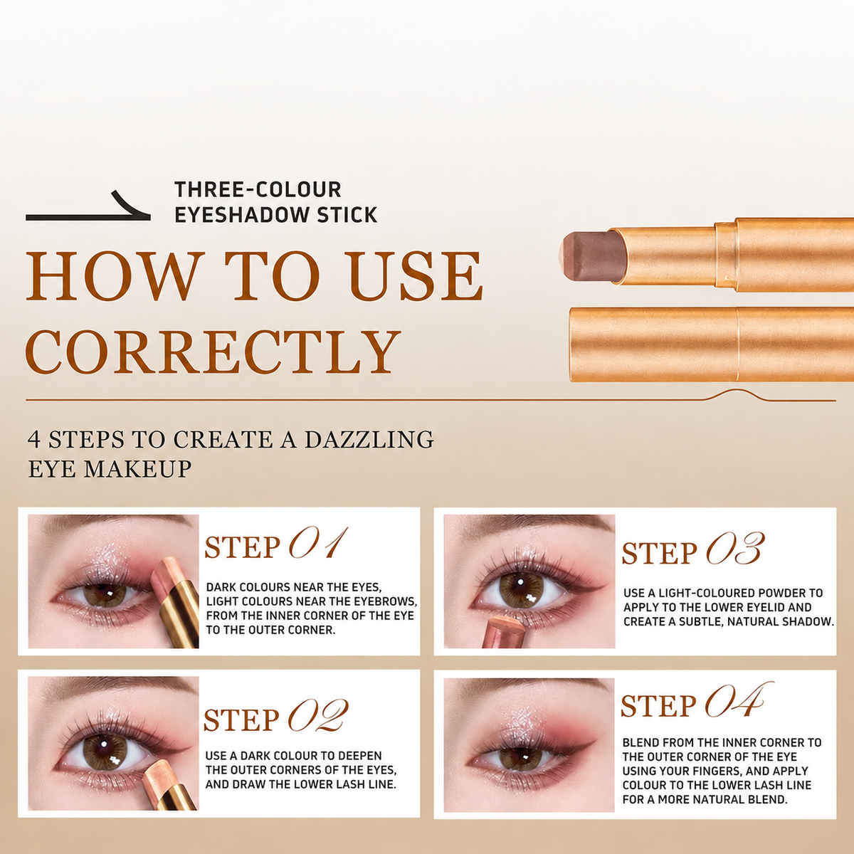 Effortless 3 Color Eyeshadow Stick