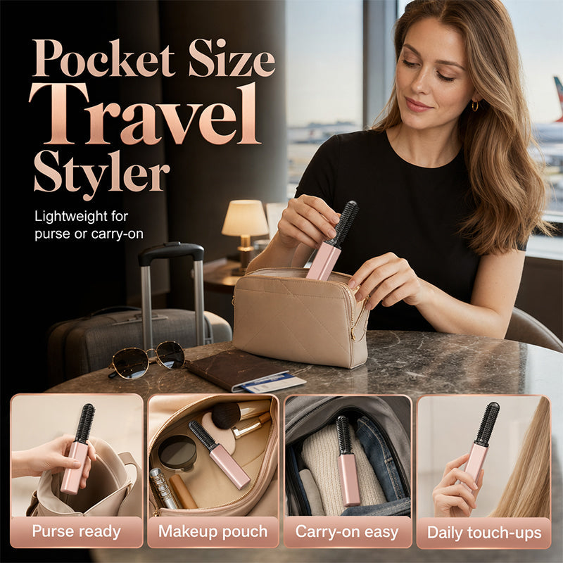 Portable Wireless Mini Hair Styler with Comb – More Volume & A Naturally Full Look